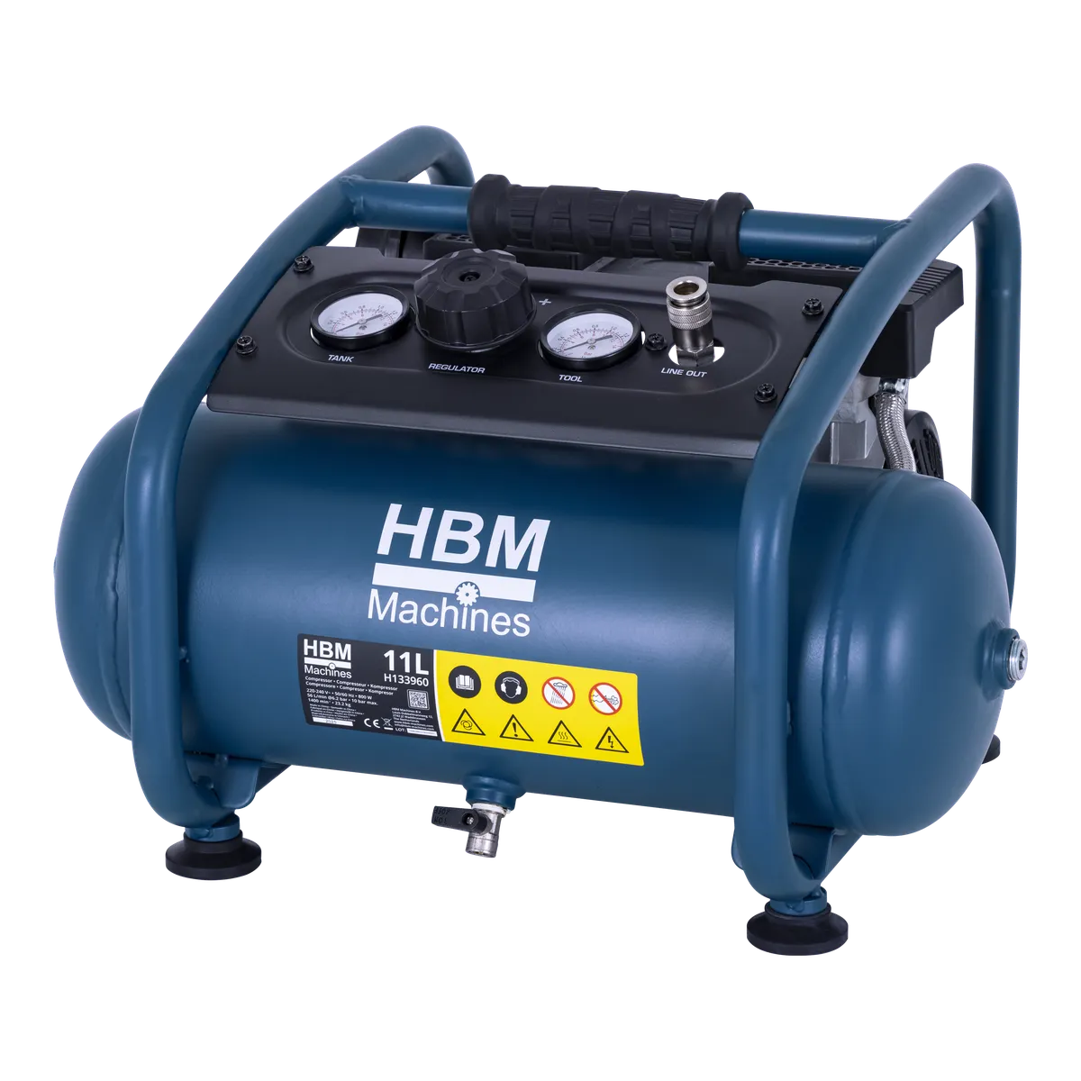 HBM ölfreier Kompressor, 11 Liter, 10 Bar, 1 PS