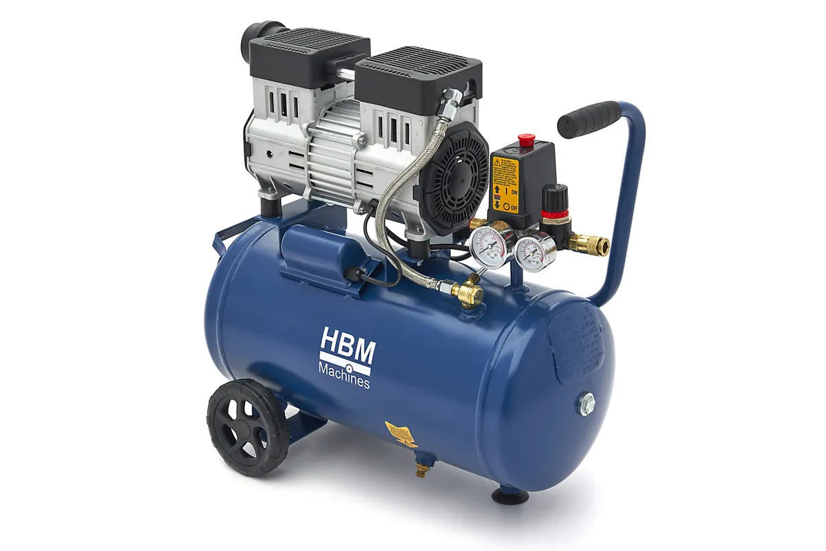 HBM ölfreier leiser Kompressor, 24 Liter, 8 Bar, 1 PS
