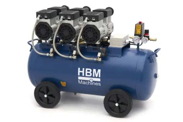 HBM ölfreier leiser Kompressor, 90 Liter, 8 Bar, 3 PS – Bild 2