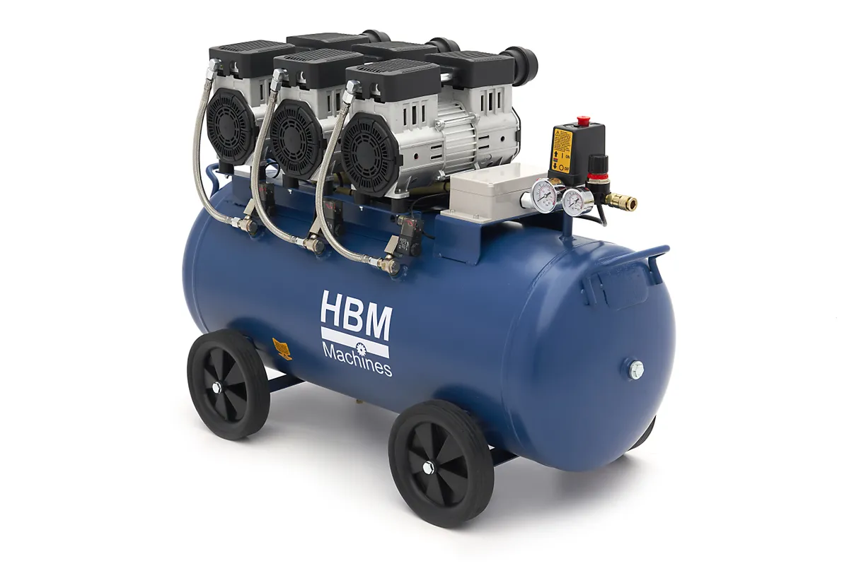 HBM ölfreier leiser Kompressor, 90 Liter, 8 Bar, 3 PS