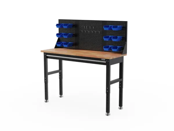 HBM Heavy Duty Werkbank 152 cm, mit einer Schublade und Rückwand