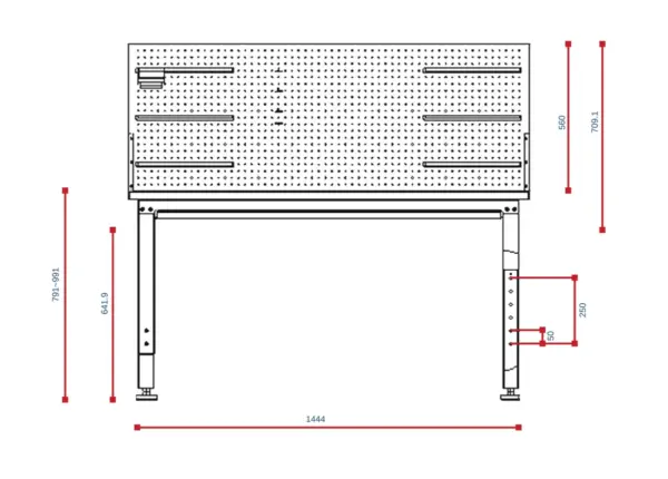 HBM Heavy Duty Werkbank 152 cm, mit einer Schublade und Rückwand – Bild 4