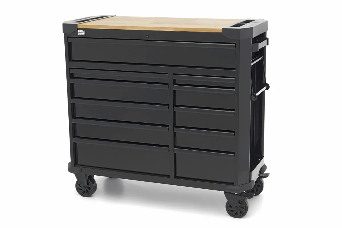 HBM Werkzeugwagen 11 Schubladen 109 cm schwarz