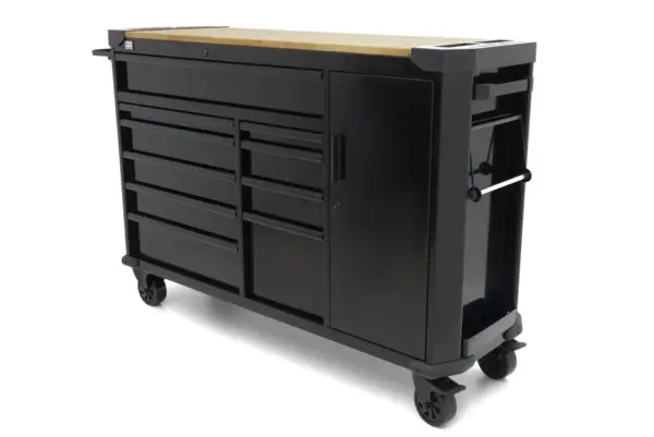HBM Werkstattwagen 10 Schubladen 147 cm Schwarz – Bild 2