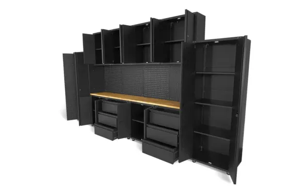 HBM Premium modulares Werkstattsystem, 16-teilig, mattschwarz – Bild 5