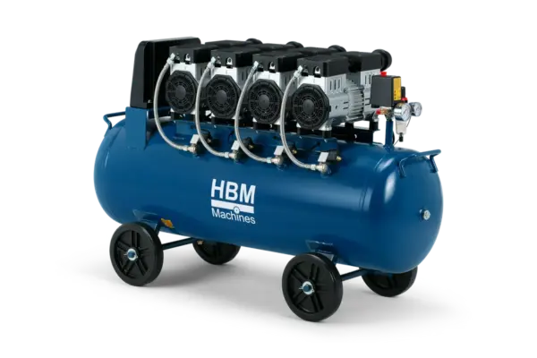 HBM ölfreier leiser Kompressor, 120 Liter, 8 Bar, 4 PS HBM ölfreier leiser Kompressor, 120 Liter, 8 Bar, 4 PS