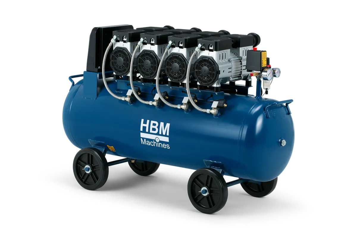 HBM ölfreier leiser Kompressor, 120 Liter, 8 Bar, 4 PS