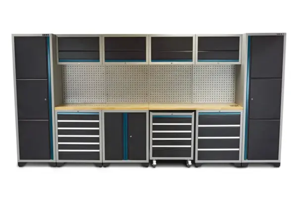 HBM professionelles Deluxe modulares Werkstattsystem, 16-teilig, schwarz-blau