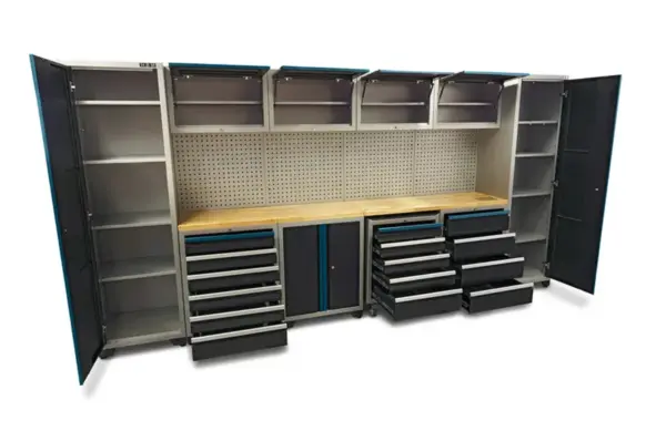 HBM professionelles Deluxe modulares Werkstattsystem, 16-teilig, schwarz-blau – Bild 3
