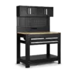 HBM Werkbank 114 cm mit 3 Schubladen, Schrankwand und Rückwand, schwarz – Bild 3