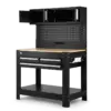 HBM Werkbank 114 cm mit 3 Schubladen, Schrankwand und Rückwand, schwarz – Bild 5