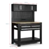 HBM Werkbank 114 cm mit 3 Schubladen, Schrankwand und Rückwand, schwarz – Bild 6