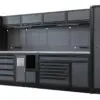 HBM modulares Werkstattsystem extra tief, 14-teilig, schwarz/grau