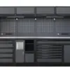 HBM modulares Werkstattsystem extra tief, 14-teilig, schwarz/grau – Bild 2
