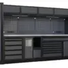 HBM modulares Werkstattsystem extra tief, 14-teilig, schwarz/grau – Bild 3