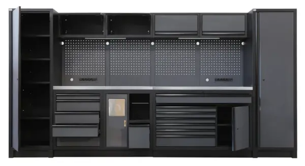 HBM modulares Werkstattsystem extra tief, 14-teilig, schwarz/grau – Bild 5