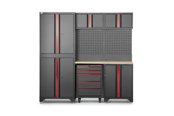 HBM modulares Werkstattsystem 6-teilig, schwarz rot, Modell A – Bild 2 HBM modulares Werkstattsystem 6-teilig, schwarz rot, Modell A – Bild 2