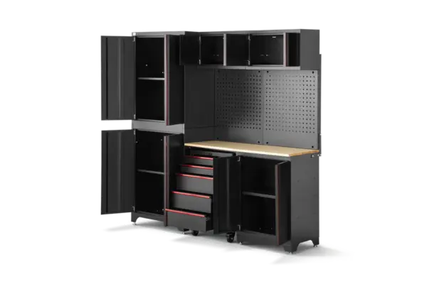 HBM modulares Werkstattsystem 6-teilig, schwarz rot, Modell A – Bild 4 HBM modulares Werkstattsystem 6-teilig, schwarz rot, Modell A – Bild 4