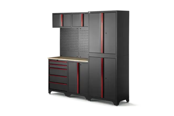 HBM modulares Werkstattsystem 6-teilig, schwarz rot, Modell B