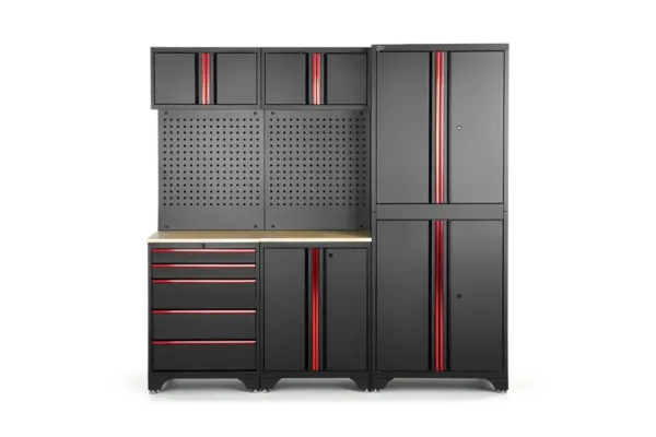 HBM modulares Werkstattsystem 6-teilig, schwarz rot, Modell B – Bild 2