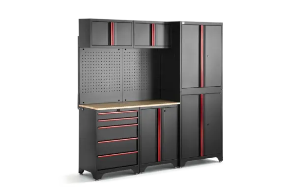 HBM modulares Werkstattsystem 6-teilig, schwarz rot, Modell B – Bild 3