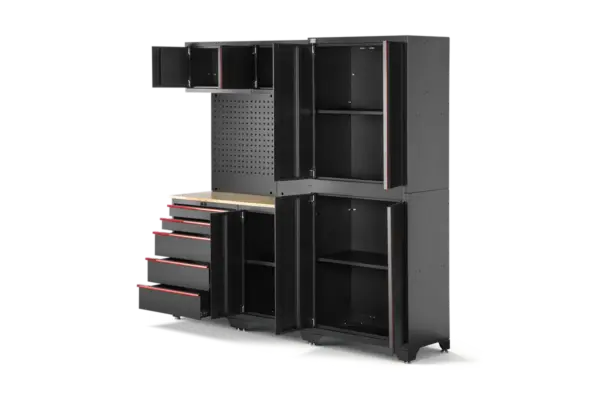 HBM modulares Werkstattsystem 6-teilig, schwarz rot, Modell B – Bild 4