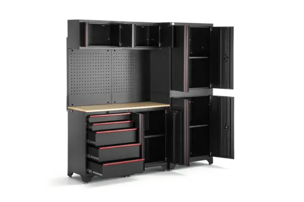 HBM modulares Werkstattsystem 6-teilig, schwarz rot, Modell B – Bild 5