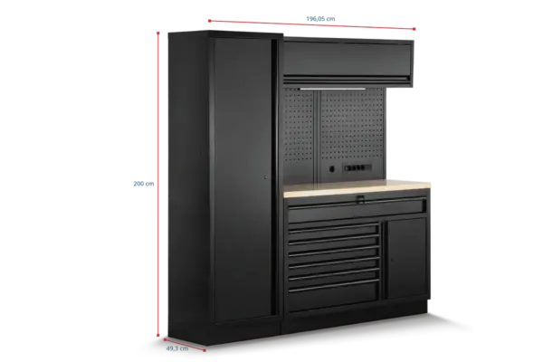 HBM modulares Werkstattsystem 6-teilig, schwarz – Bild 6