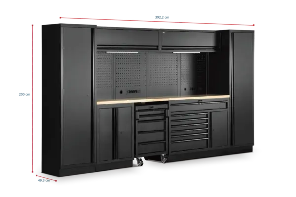 HBM modulares Werkstattsystem 13-teilig, schwarz – Bild 6