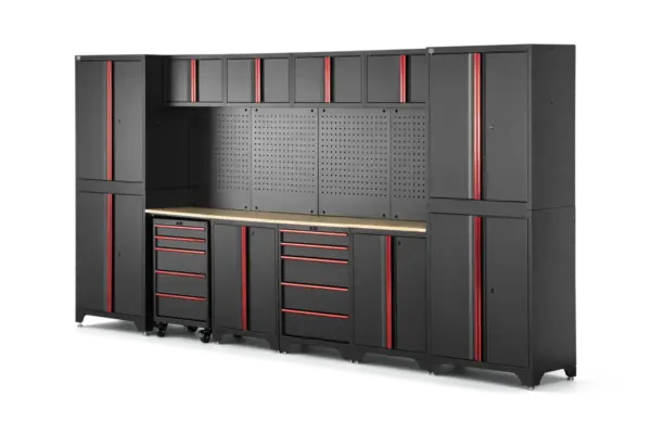 HBM modulares Werkstattsystem 12-teilig, schwarz rot HBM modulares Werkstattsystem 12-teilig, schwarz rot