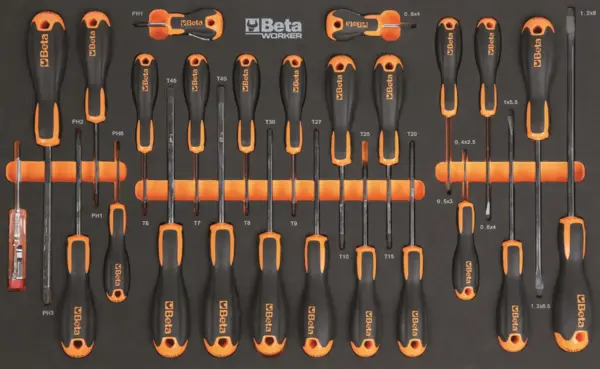 Beta C2400S 8 Schubladen XL Werkzeugwagen mit 398 Werkzeugen Easy Foam Inlay Orange – Bild 2