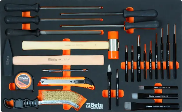 Beta C2400S 8 Schubladen XL Werkzeugwagen mit 398 Werkzeugen Easy Foam Inlay Orange – Bild 4