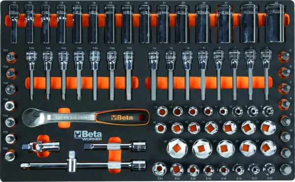 Beta C2400S 8 Schubladen XL Werkzeugwagen mit 398 Werkzeugen Easy Foam Inlay Orange – Bild 7