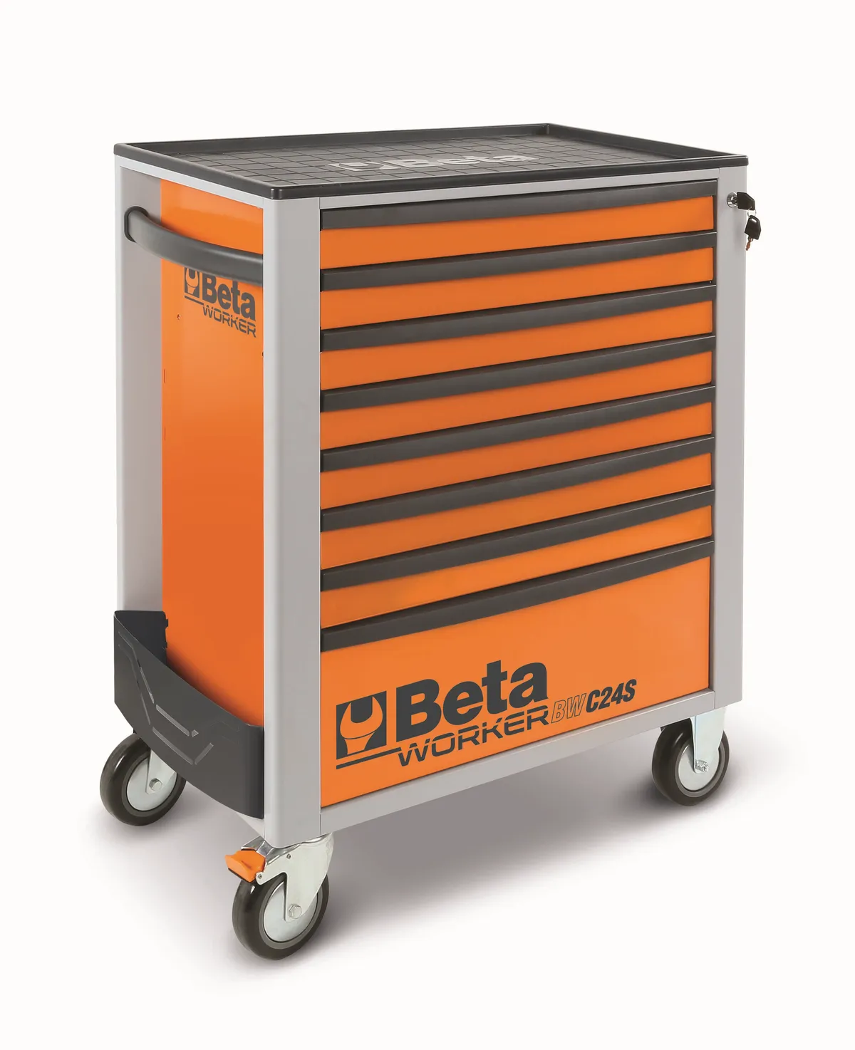 Beta C2400S 8 Schubladen XL Werkzeugwagen mit 398 Werkzeugen Easy Foam Inlay Orange