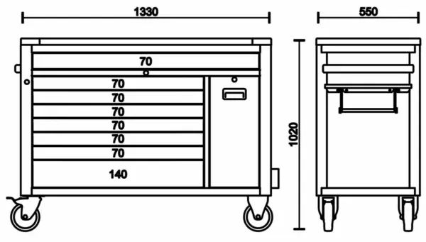 Beta Werkstattwagen 8 Schubladen, 1061-teilig, BW 2400 RSC24AXXL-A, anthrazit – Bild 11