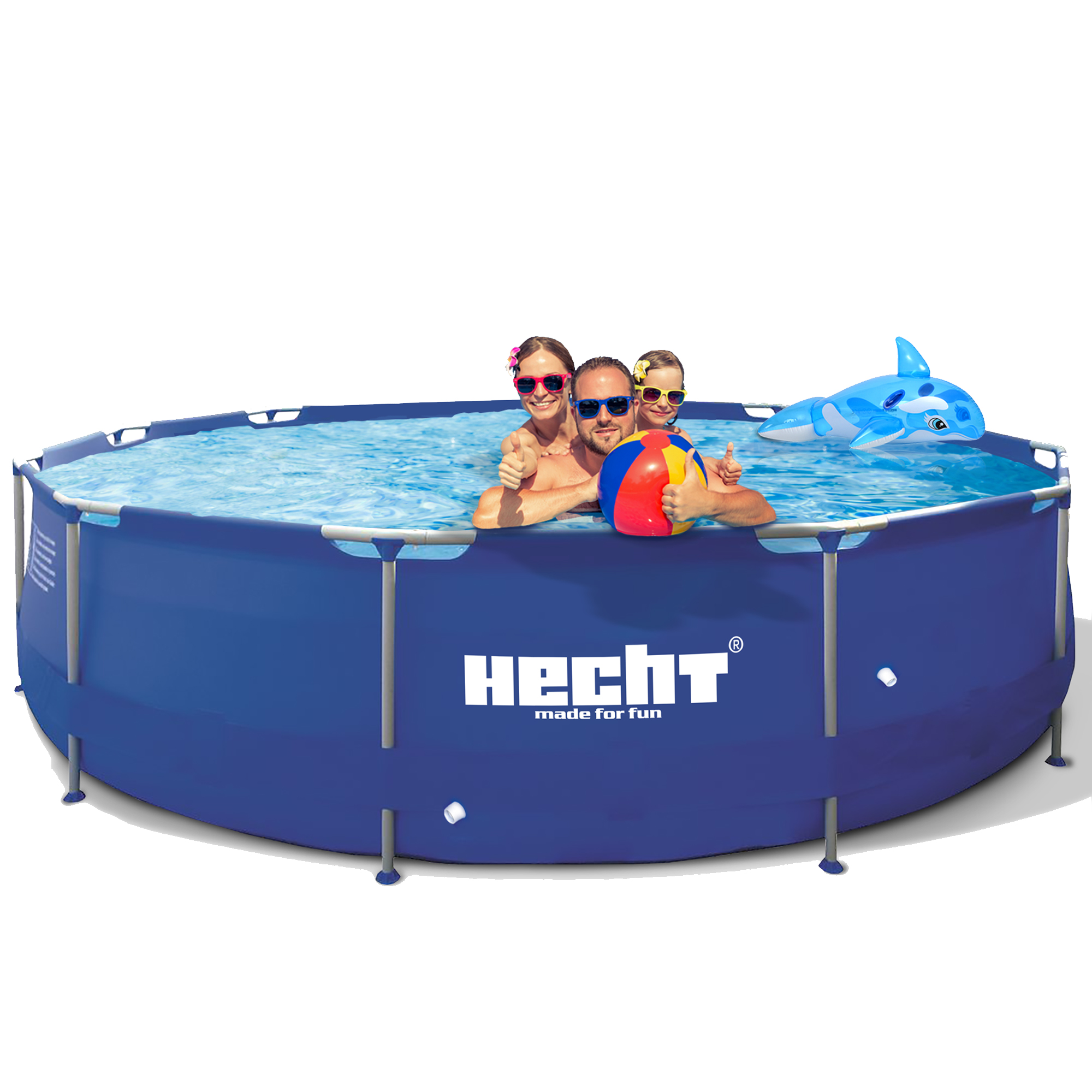 Stahlrahmen-Pool rund HECHT 3690 BLUESEA