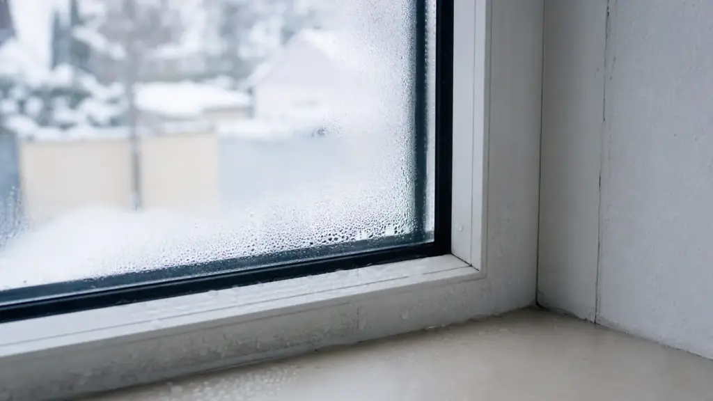 Fensterbereich mit erkennbarem Temperaturunterschied an der Laibung