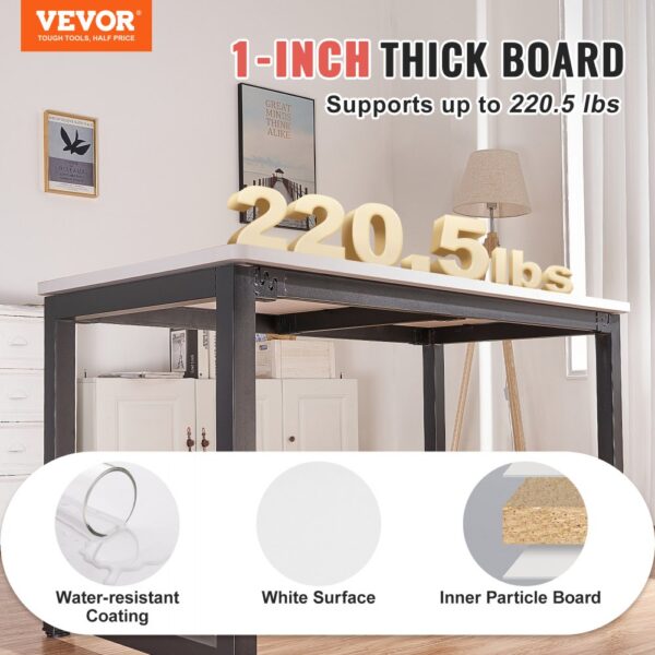 VEVOR Tischplatte 25mm Spanplatte 1397x711mm Holzplatte P2-Material melaminharzbeschichtet Spanholzplatte abgerundete Ecke Schreibtischplatte Ideal für Werkbank Reparaturwerkbank Bürotisch Esstisch – Bild 2