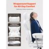 VEVOR Bürostuhl PU Leder Weißer Chefsessel mit Fußstütze, Schreibtisch Drehsessel Höhenverstellbar 0–80 mm, 181,43 kg Tragfähigkeit, Chefsessel Bürostuhl 860 x 610 mm Rückenlehne Drehsessel – Bild 4