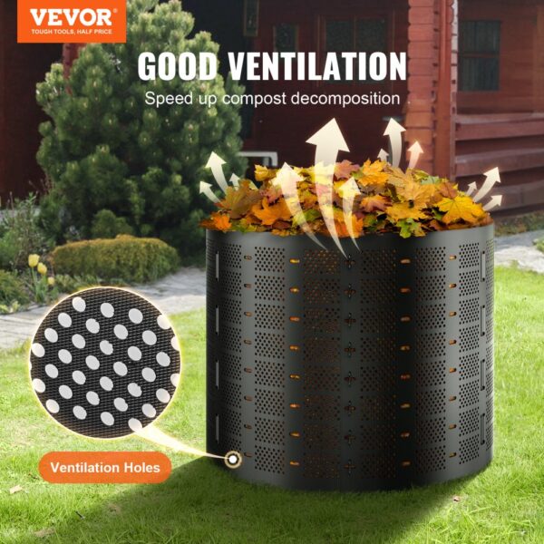VEVOR Schnellkomposter 1000L Gartenkomposter 90x100cm Thermokomposter HDPE-Kunststoff Kompostierer korrosionsbeständig hitzebeständig Kompostbehälter Kompostierung für Reduzierung des Hausmülls – Bild 2