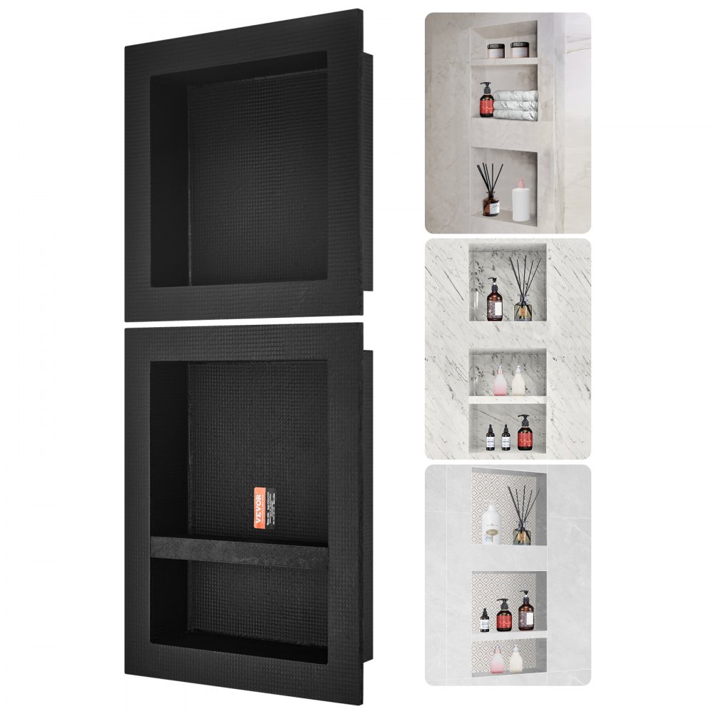 VEVOR Wandnische 10x40,64x101,6cm Duschnische Nische Befliesbar Dreilagig Wasserdicht Nischeneinbau Rückwandmaterial (XPS, Holz, Zement) Geeignet für Badezimmer Schlafzimmer Arbeitszimmer