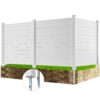 VEVOR 3xPaneele Gartenzaun 122x122cm Sichtschutzzaun PVC und verzinktes Blech-Erdspieß Windschutzzaun Metallpfähle bis 50cm Lamellenzaun Steckzaun Sichtschutz ideal für Pool-Ausrüstung Klimaanlagen