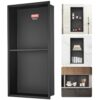 VEVOR Wandnische 10x33,02x63,5cm Duschnische Edelstahl Nische Doppellagig 100 % Wasserdicht Nischeneinbau 0-40°C Betriebstemperatur 92°-Inneneckdesign Ideal für Badezimmer Schlafzimmer Arbeitszimmer