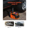 VEVOR elektrischer Wagenheber verstellbarer tragbarer Scherenwagenheber mit hoher Tragkraft (5 t), Reifenwechselersatz mit LED-Licht & Fernbedienung, Wagenheber-Set für Limousine SUV Lkw Orange – Bild 4