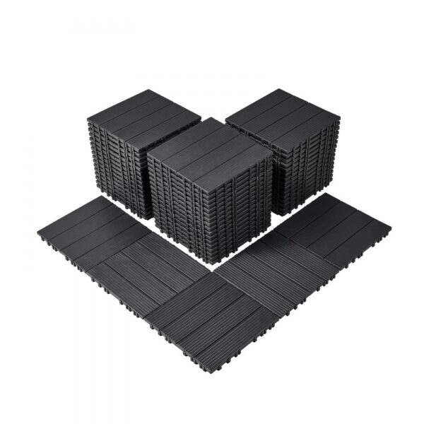 VEVOR Terrassenfliesen, 54er-Set, Balkonfliesen 295 x 295 mm, Klickfliesen, wasserdichter Kunststoff-Bodenbelag für den Außenbereich, Terrassenbodenbelag für Veranda, Pool, Balkon, Hinterhof, Dunkelgrau VEVOR Terrassenfliesen, 54er-Set, Balkonfliesen 295 x 295 mm, Klickfliesen, wasserdichter Kunststoff-Bodenbelag für den Außenbereich, Terrassenbodenbelag für Veranda, Pool, Balkon, Hinterhof, Dunkelgrau