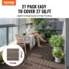 VEVOR Terrassenfliesen, 27er-Set, Balkonfliesen 295 x 295 mm, Klickfliesen, wasserdichter Kunststoff-Bodenbelag für den Außenbereich, Terrassenbodenbelag für Veranda, Pool, Balkon, Dunkelbraun – Bild 2 VEVOR Terrassenfliesen, 27er-Set, Balkonfliesen 295 x 295 mm, Klickfliesen, wasserdichter Kunststoff-Bodenbelag für den Außenbereich, Terrassenbodenbelag für Veranda, Pool, Balkon, Dunkelbraun – Bild 2
