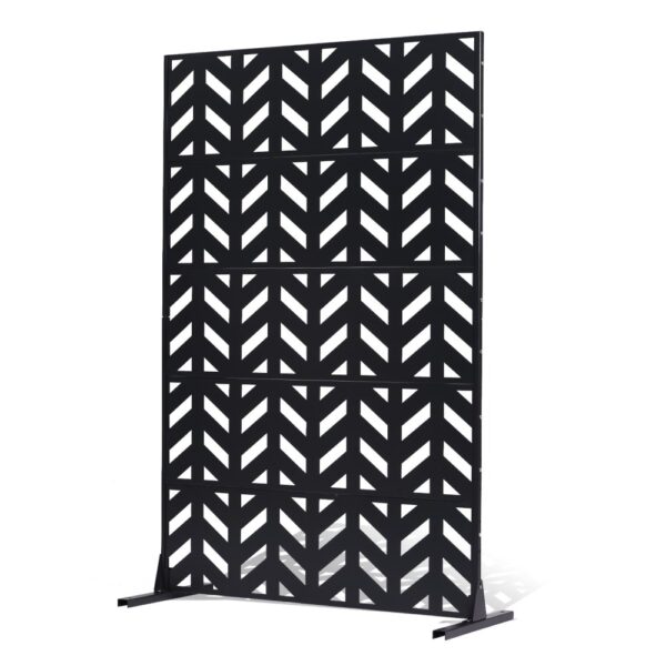 VEVOR Paravent, 120x50,8x183 cm, Raumteiler für den Außenbereich, freistehende Trennwand mit Ständer, dekorativer Garten-Sichtschutz, Raumtrenner für Balkon, Terrasse, Innenbereich, Schwarz