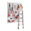 VEVOR Werkzeugwand 1220x1220x18 mm, MDF-Garagen-Lamellenwand, weißer Wandorganizer, 11,3kg Tragkraft Lamellenwandpaneel mit Kupplungsstruktur & DIY-Zuschnitt, geeignet für Lagerung & Präsentation