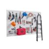 VEVOR Werkzeugwand 1225x2450x20mm, PVC-Garagen-Lamellenwand mit Zubehör, 136 kg, weißer Wandorganizer, Lamellenwandpaneel mit Verbindungsstruktur & DIY-Zuschnitt, geeignet für Lagerung & Präsentation