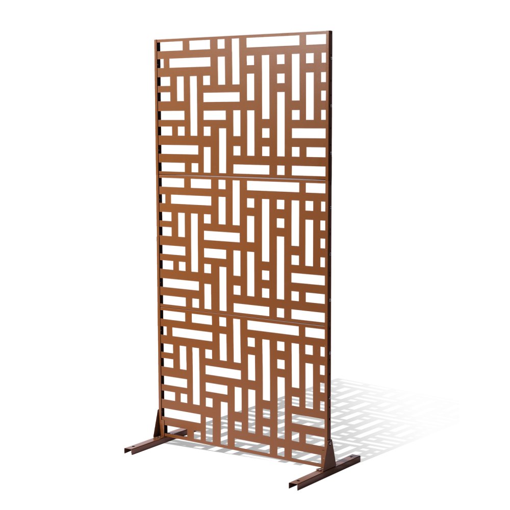 VEVOR Paravent, 120x50,8x193 cm, Sichtschutz für den Außenbereich, freistehende Trennwand, Raumtrenner mit Ständer, dekorativer Raumteiler für Balkon, Terrasse, Innenbereich, Whirlpool, Braun